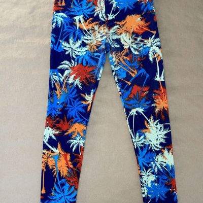 lularoe leggings women's one size Hawaiian palm tree floral tropical *Has Hole*